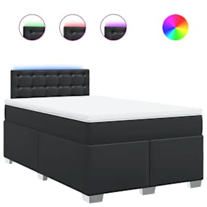 Box spring postel s matrací černá 120 x 200 cm umělá kůže - obrázek 2