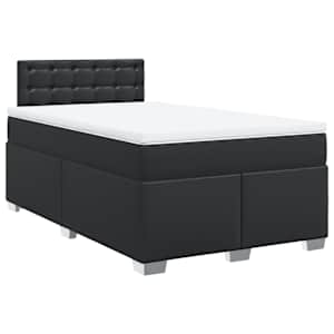 Box spring postel s matrací černá 120 x 200 cm umělá kůže - obrázek 3