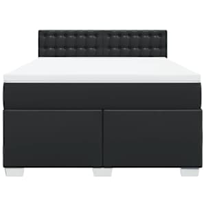 Box spring postel s matrací černá 140 x 190 cm umělá kůže - obrázek 6