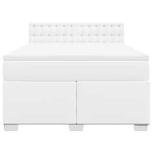 Box spring postel s matrací bílá 140 x 190 cm umělá kůže - obrázek 6