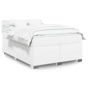 Box spring postel s matrací bílá 140 x 190 cm umělá kůže - obrázek 1