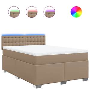 Box spring postel s matrací cappuccino 140x190 cm umělá kůže - obrázek 2