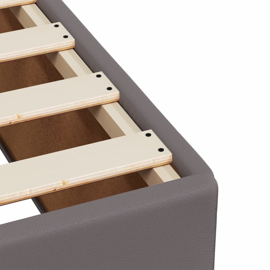 Box spring postelja z vzmetnico siva 140x200 cm umetno usnje - slika 13