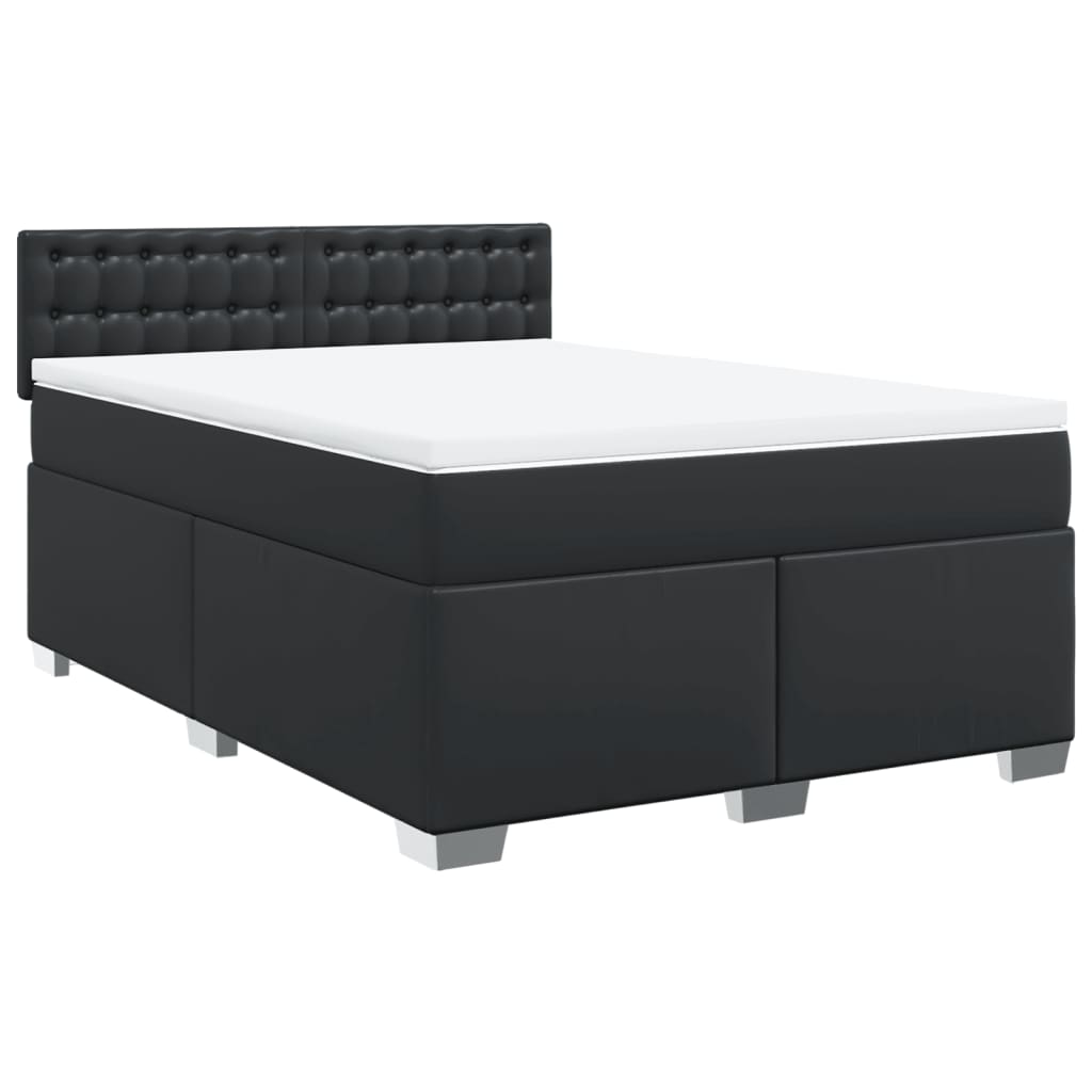 vidaXL Boxspring posteľ s matracom čierna 160x200 cm umelá koža