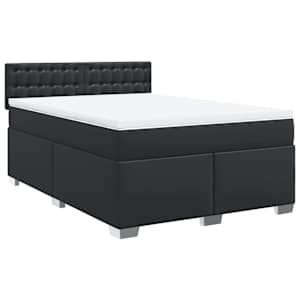 Box spring postel s matrací černá 160x200 cm umělá kůže - obrázek 3
