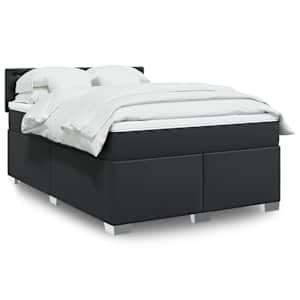 Box spring postel s matrací černá 160x200 cm umělá kůže - obrázek 1