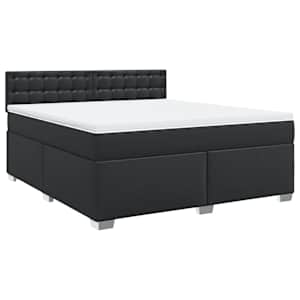 Box spring postel s matrací černá 180x200 cm umělá kůže - obrázek 3