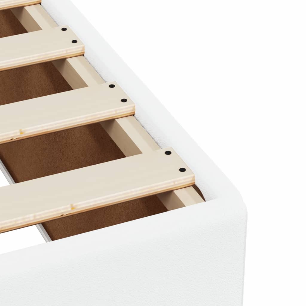 Box spring postelja z vzmetnico bela 180x200 cm umetno usnje - slika 13