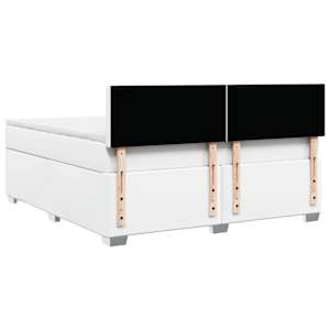Box spring postel s matrací bílá 180x200 cm umělá kůže - obrázek 12