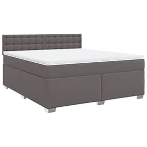 Box spring postel s matrací šedá 180x200 cm umělá kůže - obrázek 3