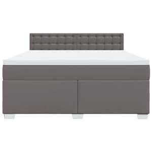 Box spring postel s matrací šedá 180x200 cm umělá kůže - obrázek 6