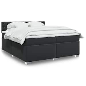 Box spring postel s matrací černá 200x200 cm umělá kůže - obrázek 1