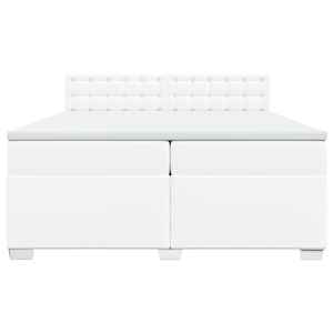 Box spring postel s matrací bílá 200x200 cm umělá kůže - obrázek 6