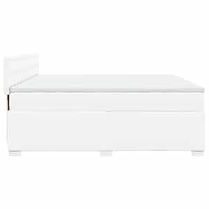 Box spring postel s matrací bílá 200x200 cm umělá kůže - obrázek 11