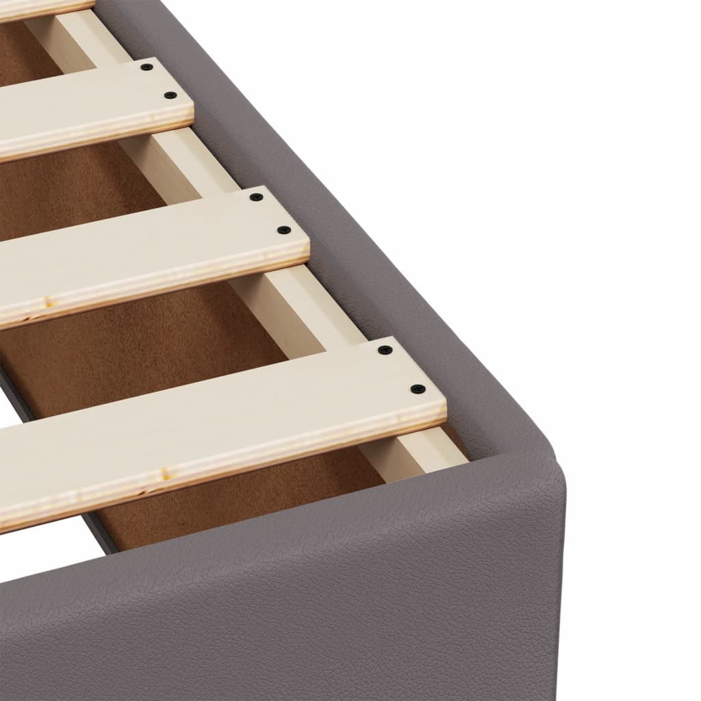 Box spring postelja z vzmetnico siva 200x200 cm umetno usnje - slika 13