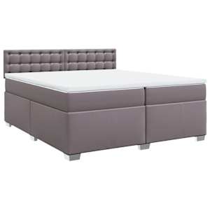 Box spring postel s matrací šedá 200x200 cm umělá kůže - obrázek 3