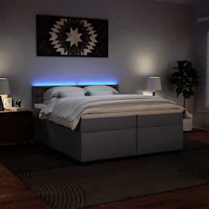 Box spring postel s matrací šedá 200x200 cm umělá kůže - obrázek 5