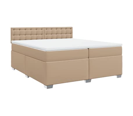 vidaXL Sommier &agrave; lattes de lit avec matelas Cappuccino 200x200 cm