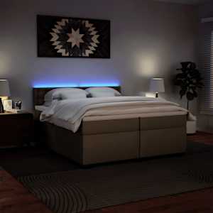 Box spring postel s matrací cappuccino 200 x 200 cm umělá kůže - obrázek 5