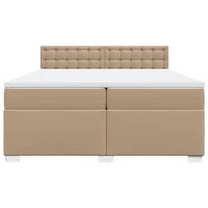 Box spring postel s matrací cappuccino 200 x 200 cm umělá kůže - obrázek 6