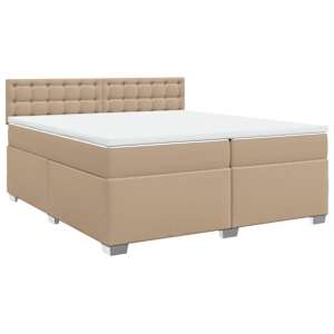 vidaXL Sommier &agrave; lattes de lit avec matelas Cappuccino 200x200 cm