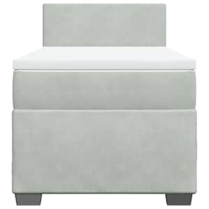 Box spring postel s matrací světle šedá 80 x 200 cm samet - obrázek 6