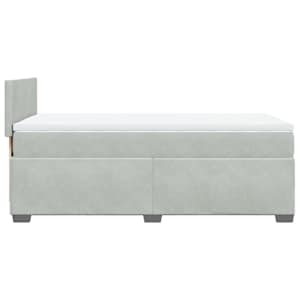 Box spring postel s matrací světle šedá 80 x 200 cm samet - obrázek 7