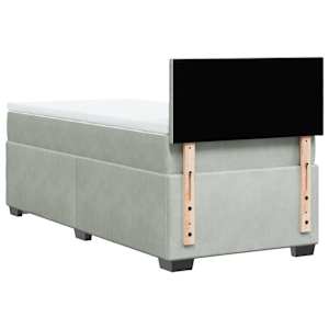 Box spring postel s matrací světle šedá 80 x 200 cm samet - obrázek 8
