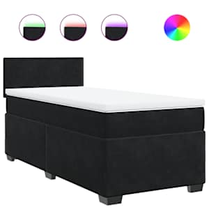 Box spring postel s matrací černá 80 x 200 cm samet - obrázek 2