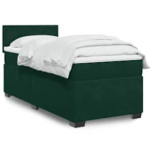 Box spring postel s matrací tmavě zelená 80 x 200 cm samet - obrázek 1