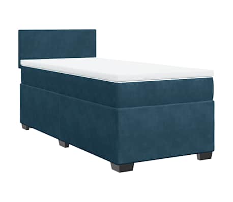 vidaXL Cama boxspring com colch&atilde;o 80x200 cm veludo azul