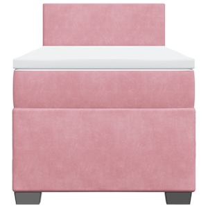 Box spring postel s matrací růžová 80 x 200 cm samet - obrázek 6