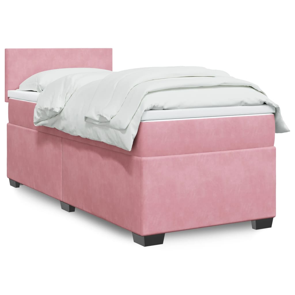 Boxspringbett mit Matratze Rosa 80×200 cm Samt