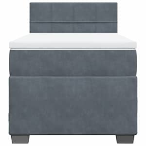 Box spring postel s matrací tmavě šedá 80 x 200 cm samet - obrázek 6