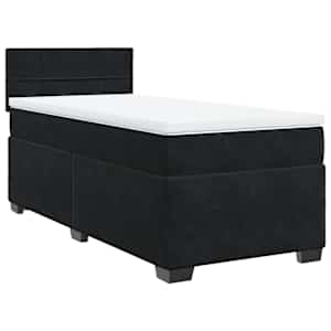 Box spring postel s matrací černá 80 x 200 cm samet - obrázek 3