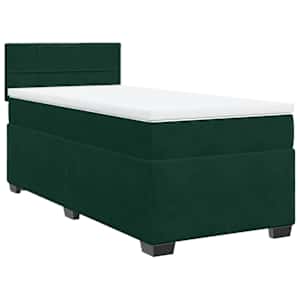 Box spring postel s matrací tmavě zelená 80 x 200 cm samet - obrázek 3