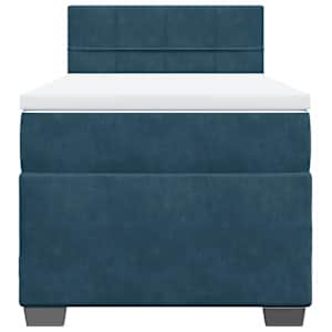 Box spring postel s matrací modrá 80 x 200 cm samet - obrázek 6