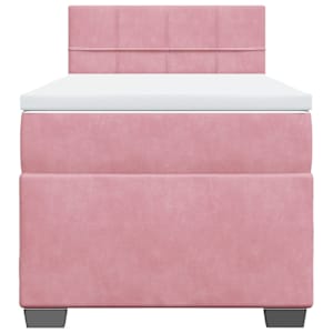 Box spring postel s matrací růžová 80 x 200 cm samet - obrázek 6