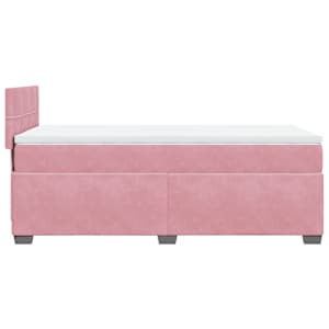 Box spring postel s matrací růžová 80 x 200 cm samet - obrázek 7