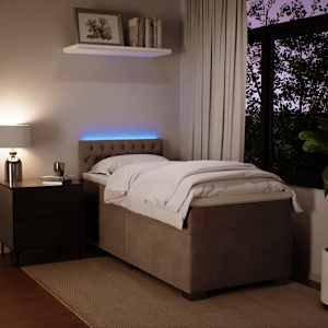Box spring postel s matrací světle šedá 80 x 200 cm samet - obrázek 4