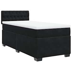 Box spring postel s matrací černá 80 x 200 cm samet - obrázek 3