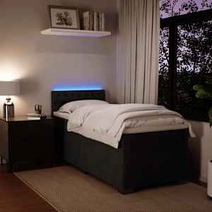 Box spring postel s matrací černá 80 x 200 cm samet - obrázek 4