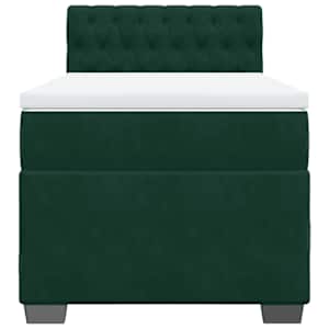 Box spring postel s matrací tmavě zelená 80 x 200 cm samet - obrázek 6