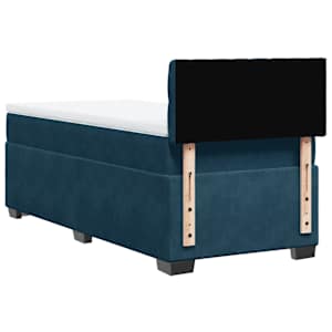 Box spring postel s matrací modrá 80 x 200 cm samet - obrázek 8