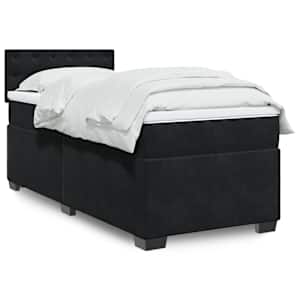 Box spring postel s matrací černá 80 x 200 cm samet - obrázek 1