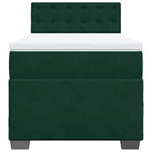 Box spring postel s matrací tmavě zelená 80 x 200 cm samet - obrázek 6