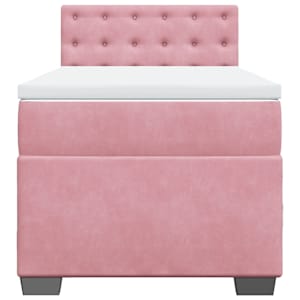 Box spring postel s matrací růžová 80 x 200 cm samet - obrázek 6