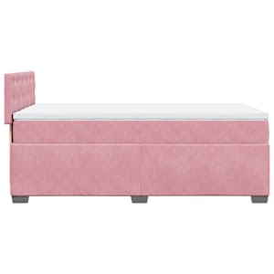 Box spring postel s matrací růžová 80 x 200 cm samet - obrázek 7
