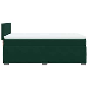 Box spring postel s matrací tmavě zelená 90x190 cm samet - obrázek 7