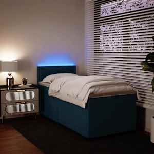 Box spring postel s matrací modrá 90 x 190 cm samet - obrázek 4